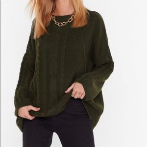 Light beige oversized knit sweater, 1st pic-style